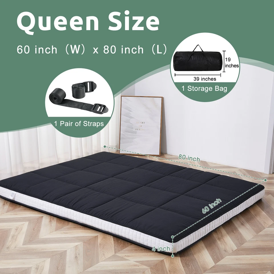 NAIZEA Colchón Tatami Tradicional Japonés Alfombra Plegable Piso Paja Yoga Foto 3 de 4