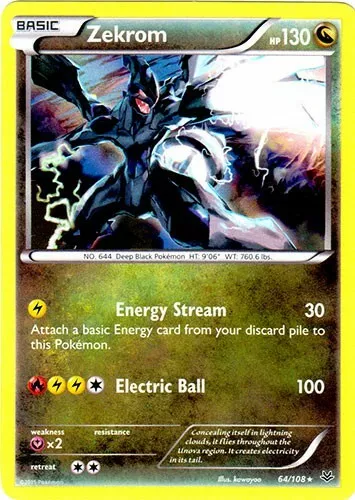 ZEKROM - 64/108 - XY Roaring Skies - Reverse Holo - Pokemon Card - NM