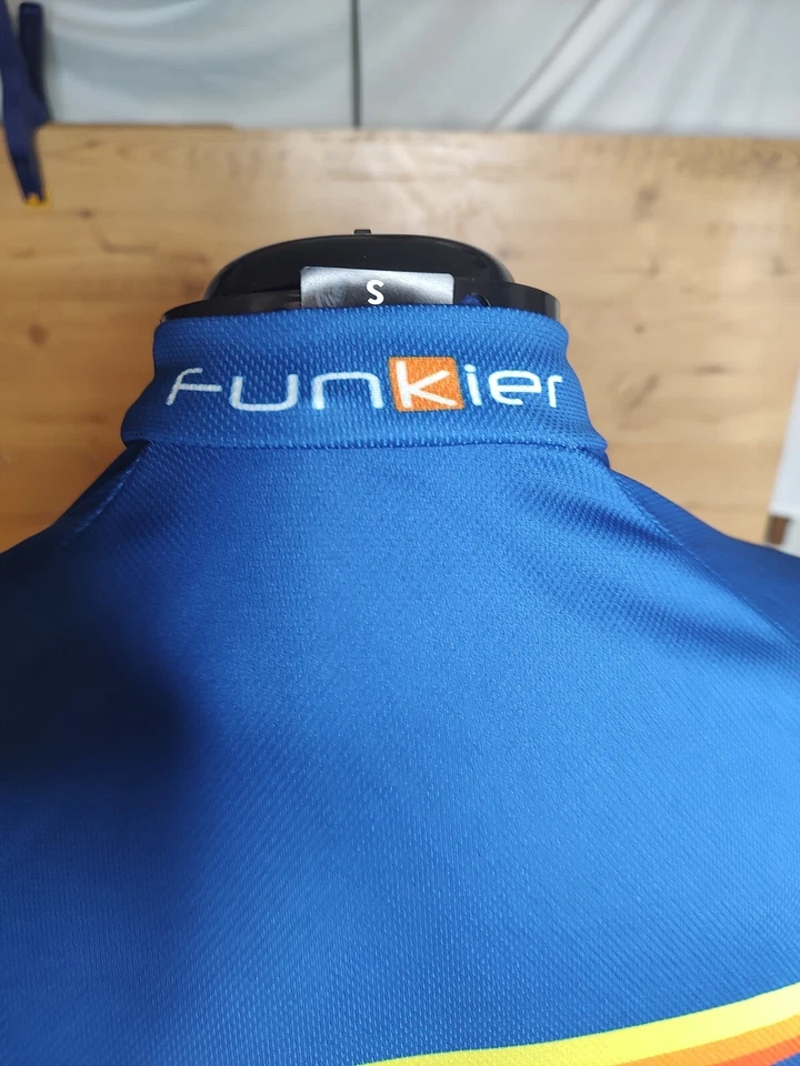 Camisa de ciclismo Funkier para hombre azul y blanca pequeña  Foto 3 de 4