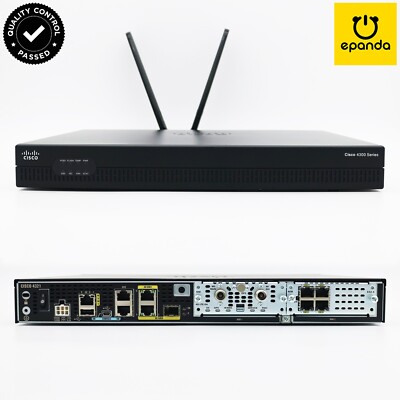 Cisco ISR4321/K9 V04 NIM-4G-LTE-GA NIM-ES2-4, License:IPBase Security Throughput