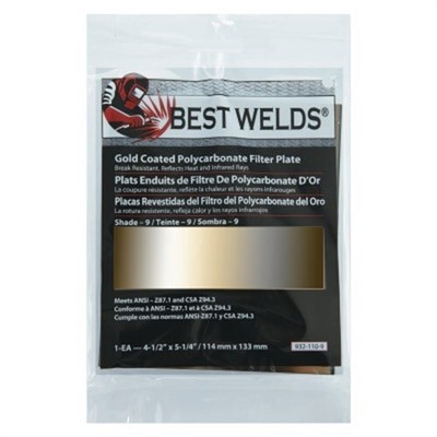 Gold Coated Filter Plate, Gold/9, 4.5 In X 5.25 In, Polycarbonate