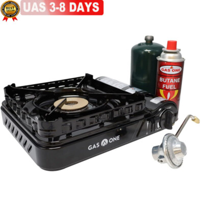 Dual Fuel Portable Stove 15000BTU Brass Burner Outdoor Camping Cooking Gas  Stove