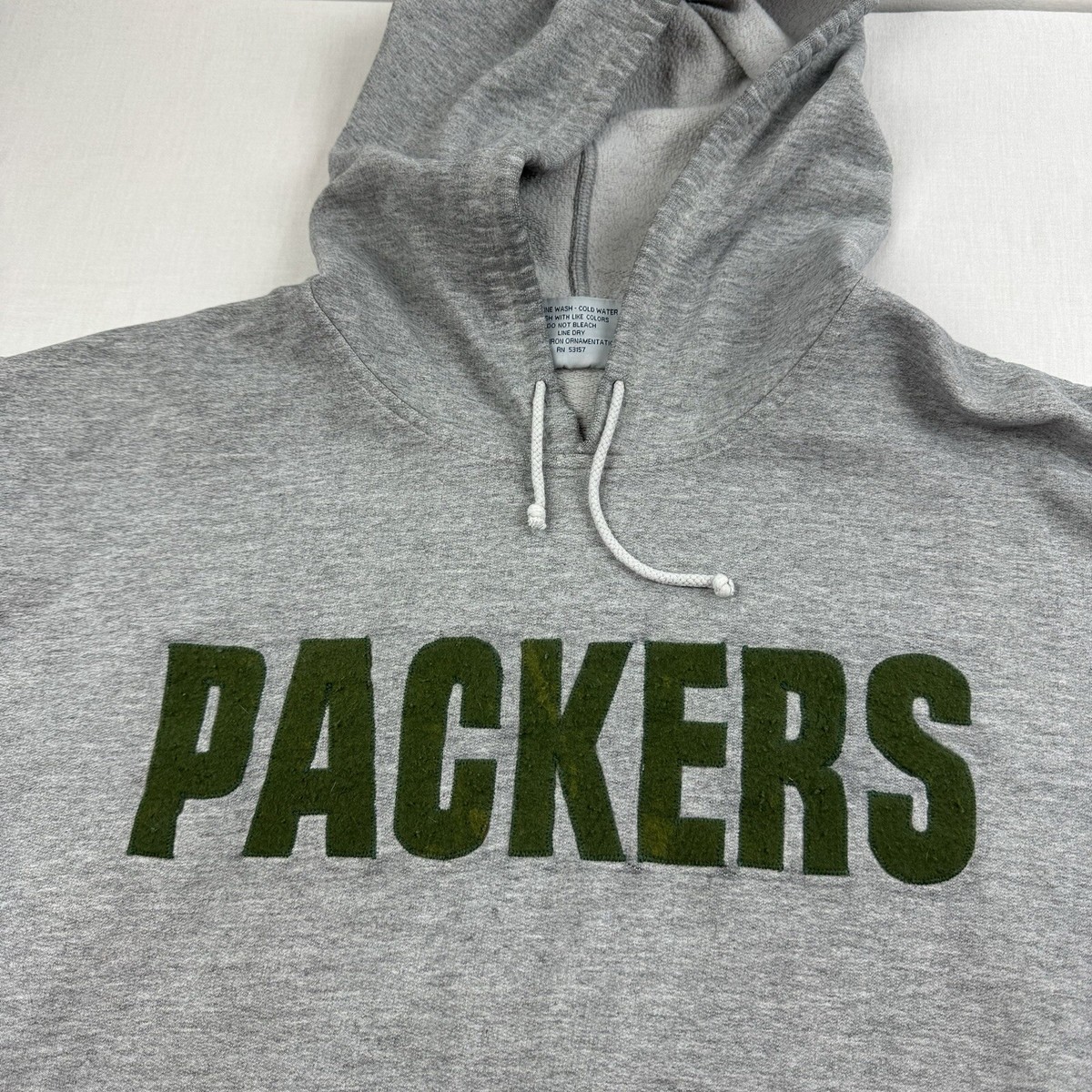 Vintage Green Bay Packers Hoodie Adult Large Gray Football NFL