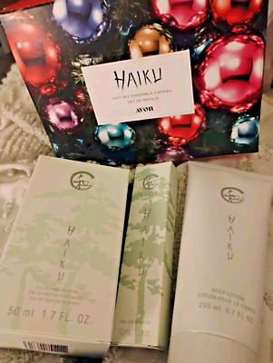 Avon Haiku Holiday 3 Pcs Set: Eau De Parfum, SPRAY,  BODY LOTION Limited Edition