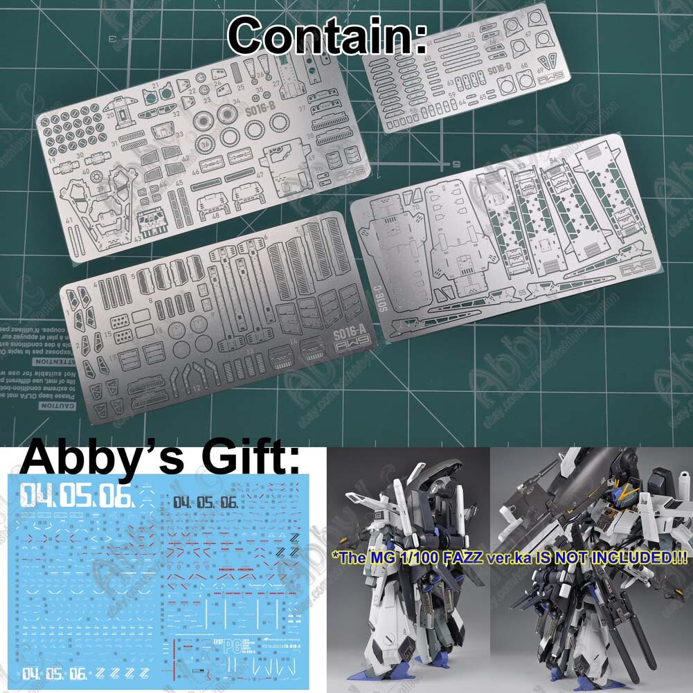 for MG 1/100 FA-010-A FAZZ ver ka Model AW9 Details Part Etch