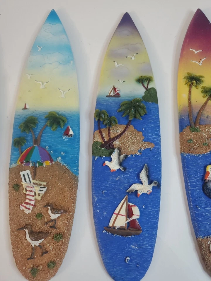 Surfboard 3D Art, wall mounts, 10.5" x 2.5", Beach Theme Airbnb Vacation Vintage - Image 4 of 4