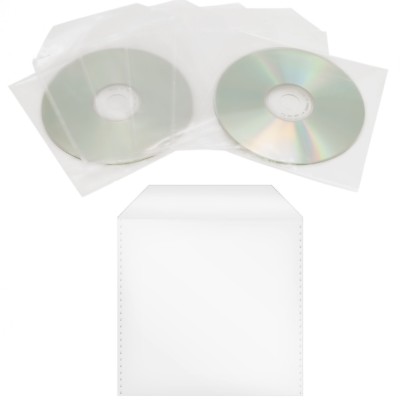 200 FOLIEN mit LASCHE CD DVD BD HÜLLE SLEEVES 1FACH HÜLLEN NYLON BLURAY BOX
