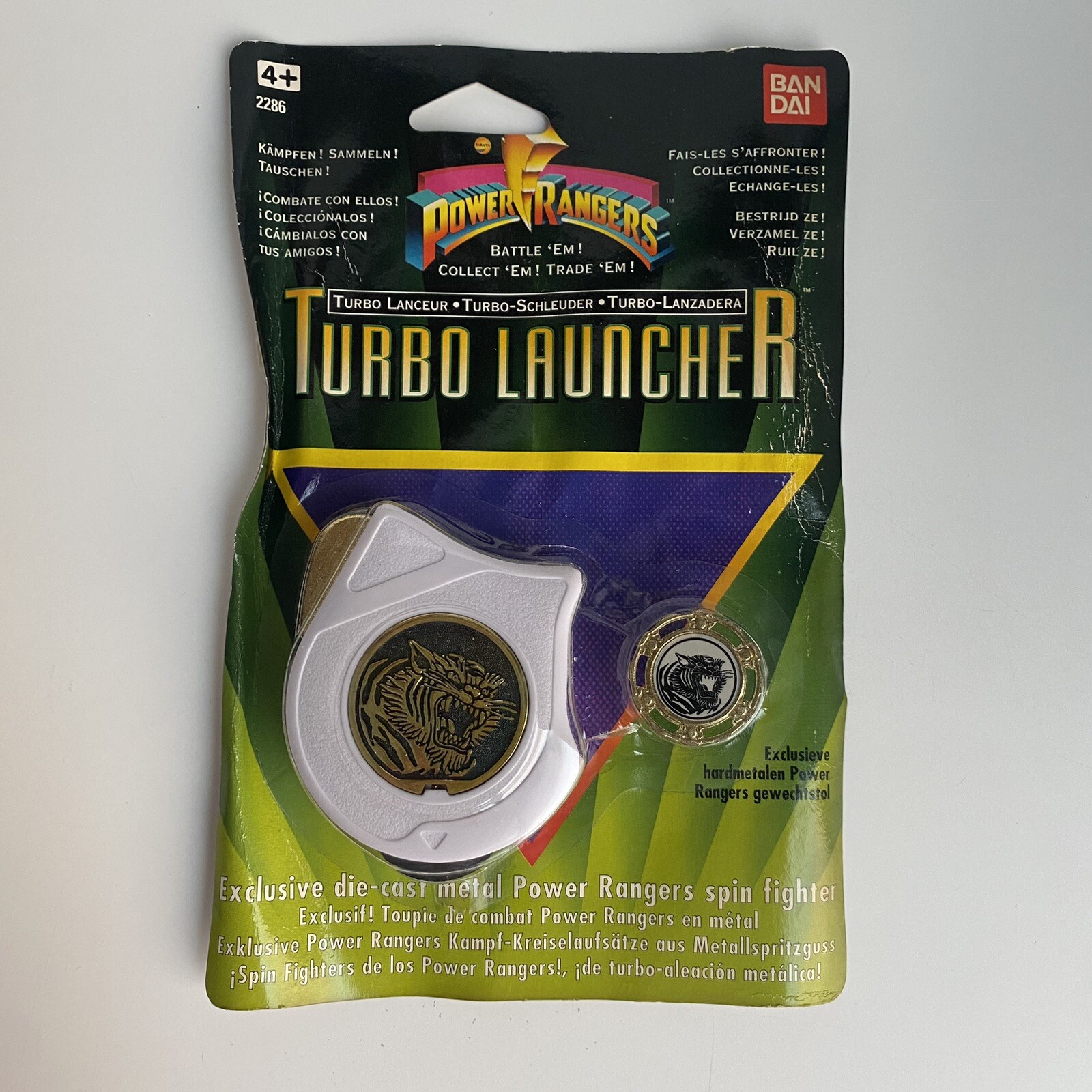 NOS Power Rangers Turbo launcher Spin Fighters White Bandai