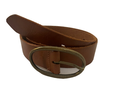 Lands End Brown Leather O-Ring Belt 1 main image 3