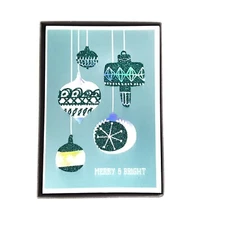 Hallmark Boxed Christmas Cards Ornaments Merry Bright 16 Cards 17 Envelopes