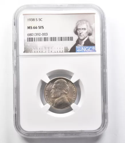 1938-S Jefferson Nickel MS66 5FS NGC *3315