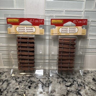 Christmas Village Lemax Wooden Wired Fence 18'' New - 2 Packs