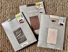 Vtg 80  s JCPenney Sheer Caress Grey Polka Dot Black Pink Coral Sz Avg Panty Hose