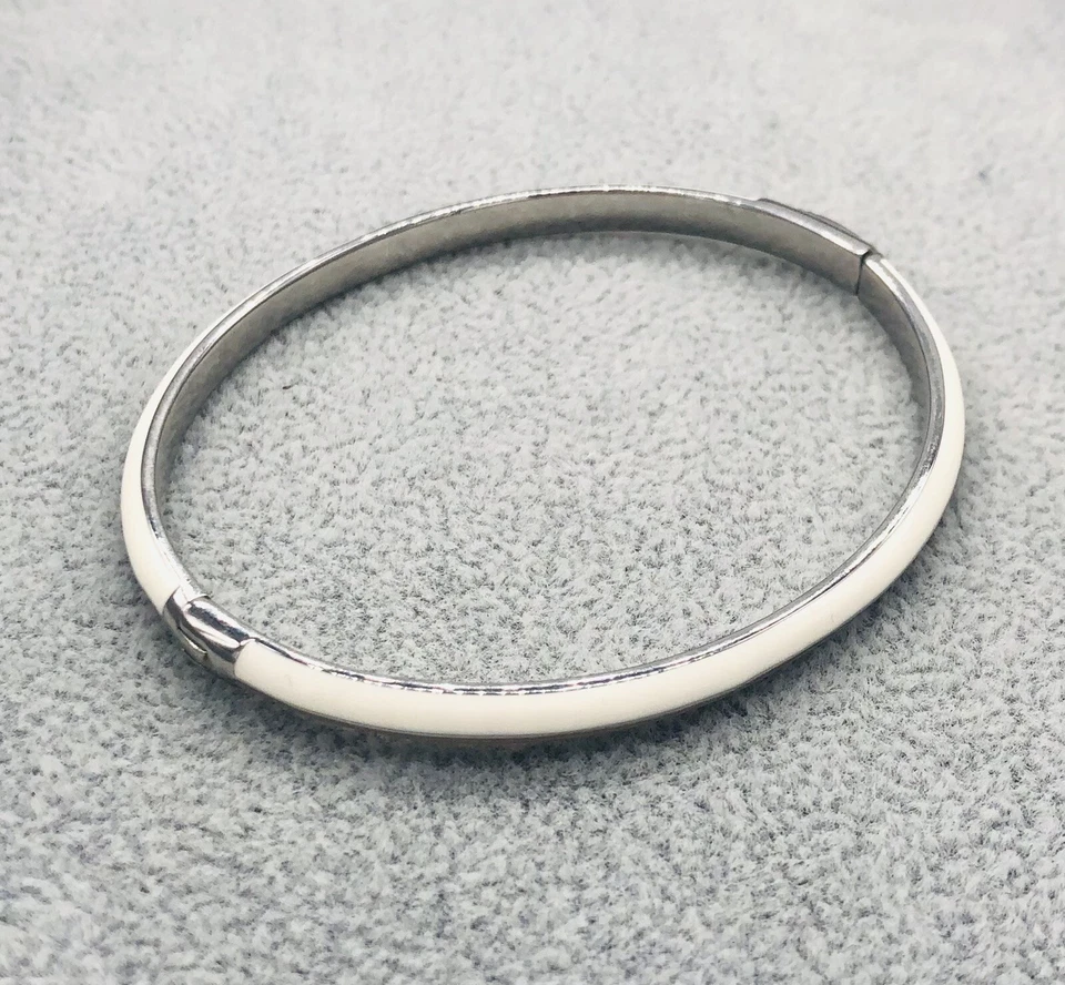 Esprit Armreif, Edelstahl, 20cm, Top Zustand, Weiß/ Braun Emailliert - Bild 3 von 3