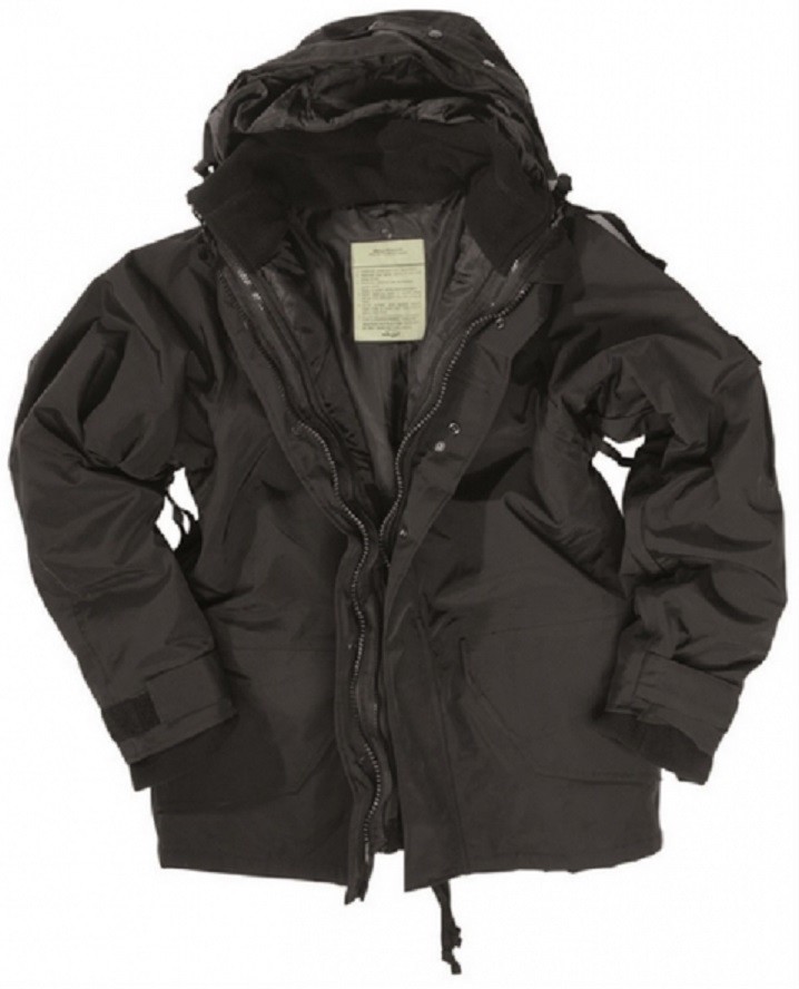 Chaqueta polar negra talla US ECWCS clima frío húmedo Nässeschutz Parka ejército Grande