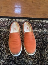 Ugg Australia Caleel Orange Leather Slip on Mules Leather Sneaker Sz 5.5
