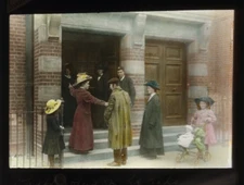 Magic lantern slide Victorian life photo, models, actors social history no11