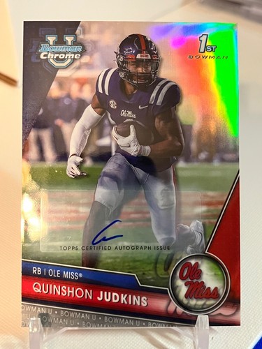 2023 Bowman University Chrome - Chrome Prospect Autographs Quinshon Judkins #135