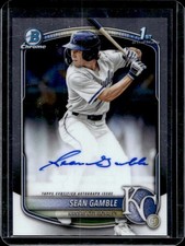 2025 Bowman Draft Sean Gamble Chrome Auto Autograph 1st Prospect #CPA-SG Royals