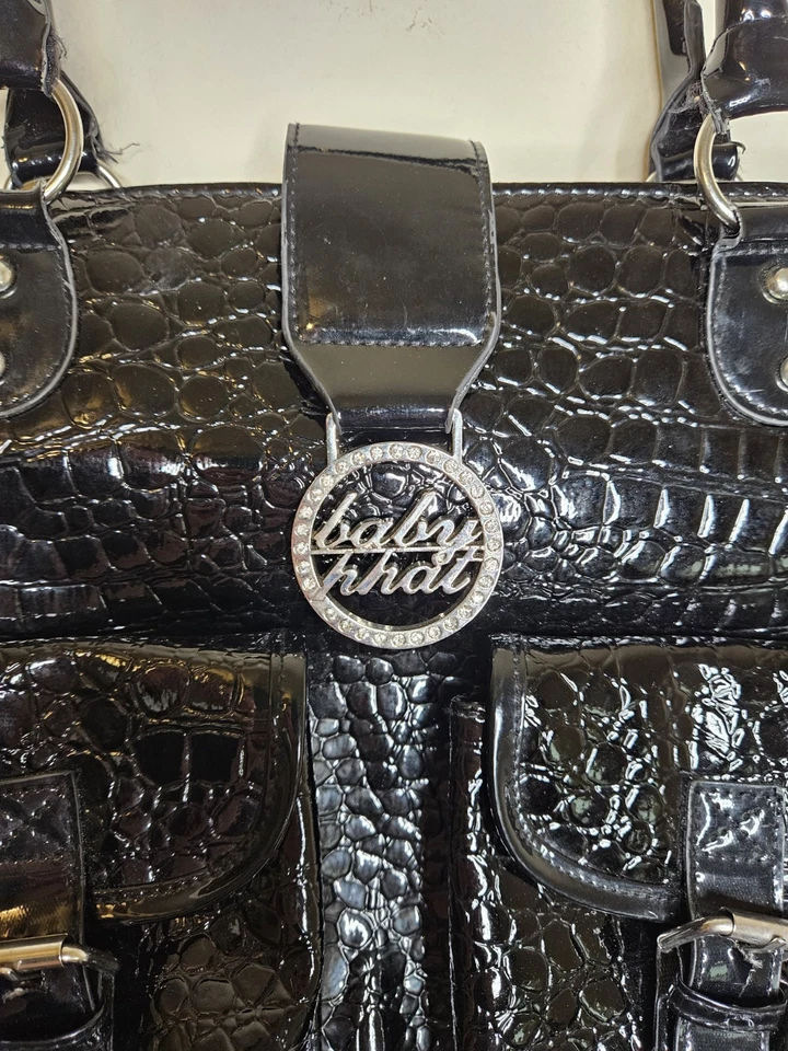 Y2K Baby Phat Faux Alligator Croc Leather Shoulder Hand Bag Purse Rhinestone - Image 3 of 4