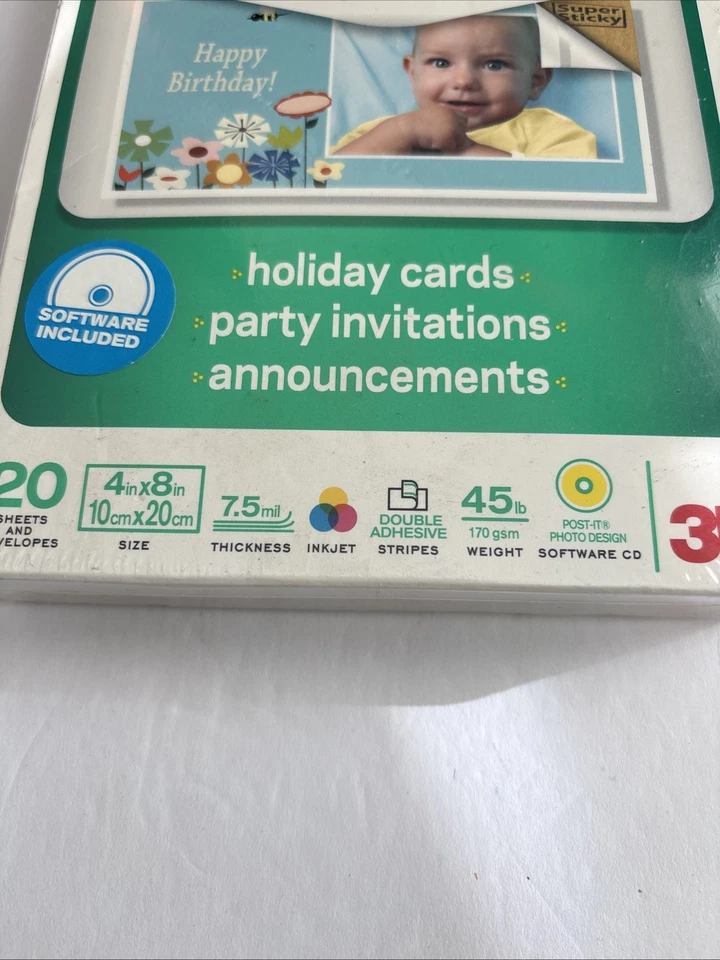 New Post-it Photo  Card Kit 4 X 8"  Semi Gloss Sticky Picture Paper & Software - Image 4 of 4