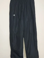 Under Armour Men's Workout Pants Large Wind Training Mesh Lined Black