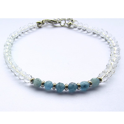 März Geburtsstein Aquamarin Armband echter Kristall Geschenk Schwester Mutter Freund UK