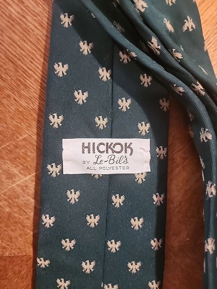 Corbata para hombre Hickok by Le-Bils abstracta águila poliéster hecha en EE. UU. Foto 4 de 4