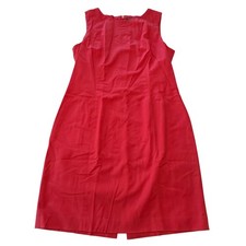 Lauren Ralph Lauren Red Pink Sleeveless Sheath Dress Gold Zip Size 14