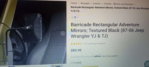 Barricade Jeep Mirrors
