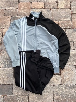 adidas Trainingsanzug 2 -Teiler Set Sportlich Streifen Retro 00s Y2K Logo Besti