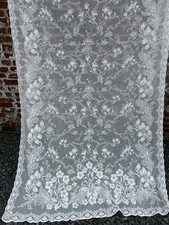 Art Nouveau Design Cream Cotton Lace Curtain  58”/72” Victorian Lace Mill Sample