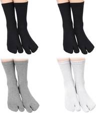 4Pairs Tabi Split Toe Socks Cotton Flip Flop Socks for Men Women Casual Wear