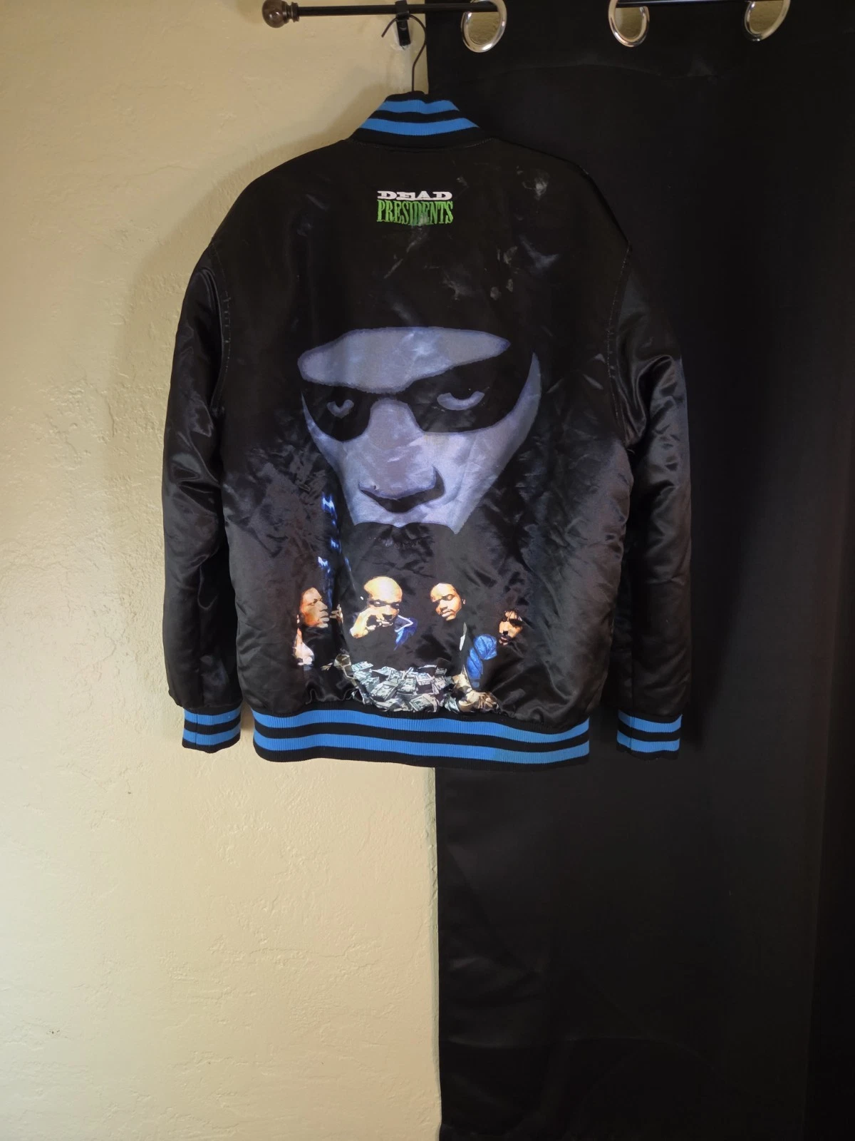 Mens Headgear Classics Dead Presidents 1995 Button Bomber Satin Jacket Size XL - product detail image 19