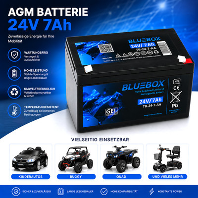 KAAN* Power Akku 24V 7Ah AGM Blei Gel Batterie für Kinderautos Quads Bikes Buggy