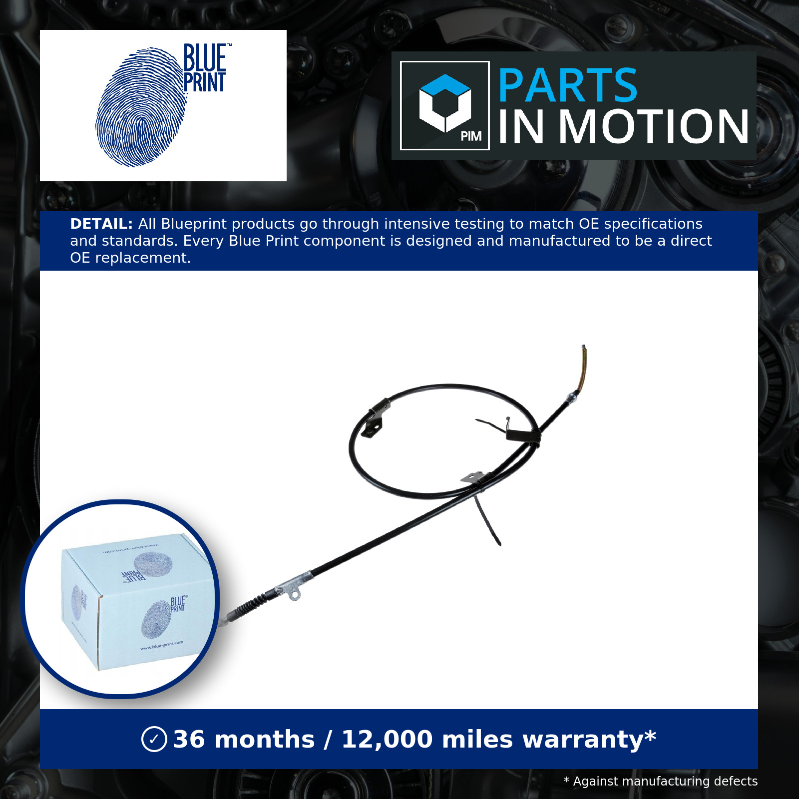 Handbrake Cable Rear Left ADN146259 Blue Print Hand Brake Parking 365312F000 New