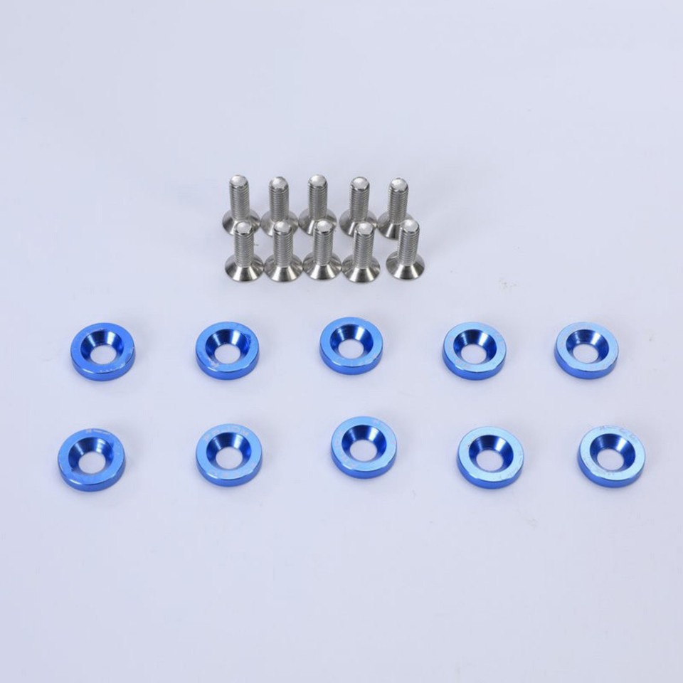 40pcs New Billet Aluminum Fender Bumper Washer Bolt Engine Bay - Foto 8