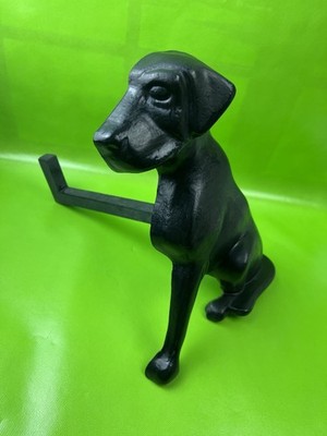 VTG Liberty Foundry FDY Cast Iron Black Lab Andiron Fire Dog 1950s St Louis Mo