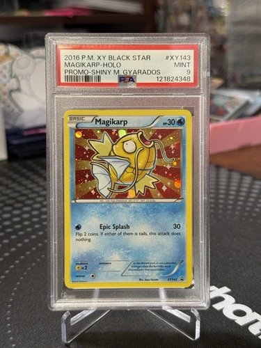 2016 POKEMON XY BLACK STAR PROMO SHINY MEGA GYARADOS #XY143 MAGIKARP-HOLO PSA 9