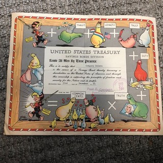 Vintage Postal Savings Bond Certificate 1951
