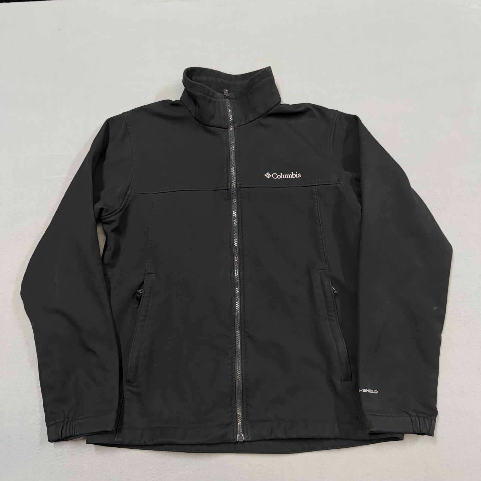 Columbia Jacket Mens Medium Black Softshell Full Zip Omni-Shield Outdoor
