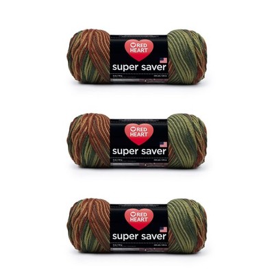 Red Heart Super Saver Yarn, 3 Pack, Fall 3 Count Office Product