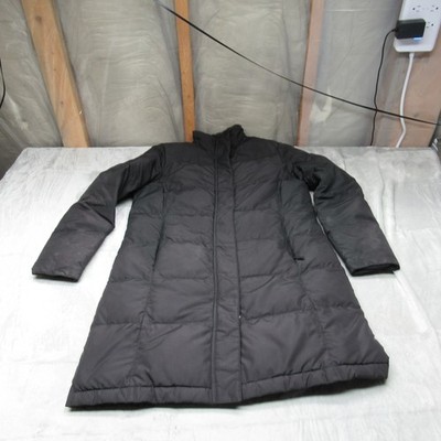 LL Bean Down Jacket Womens Small Black Insulated Full Zip Winter Coat Puffer
