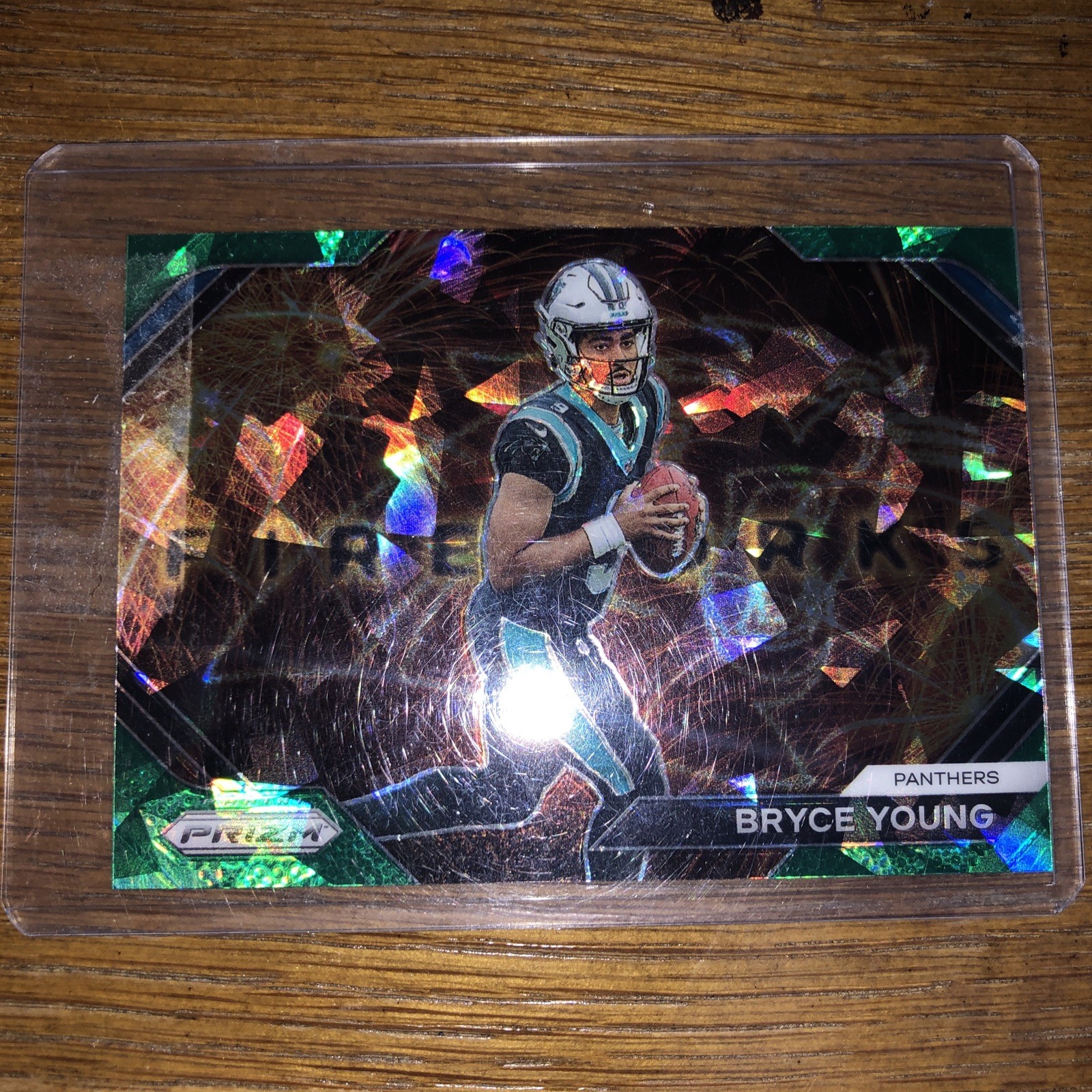 Bryce Young RC - 2023 Panini Prizm-Fireworks Green Ice #F-6 Carolina Panthers