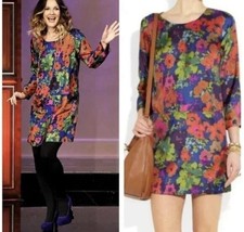 J Crew Jules Floral Long Sleeve Scoop Neck Shift Dress with Front Pockets Size 8