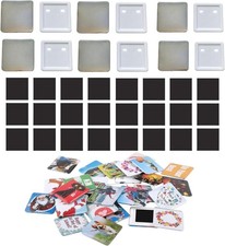 100 Set 2'' x 2'' Square Fridge Magnet Button Making Supplies NEW SEALED