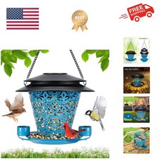 Solar Bird Feeders for Outside Hanging Metal Wild Bird Feeder Solar Lanterns ...