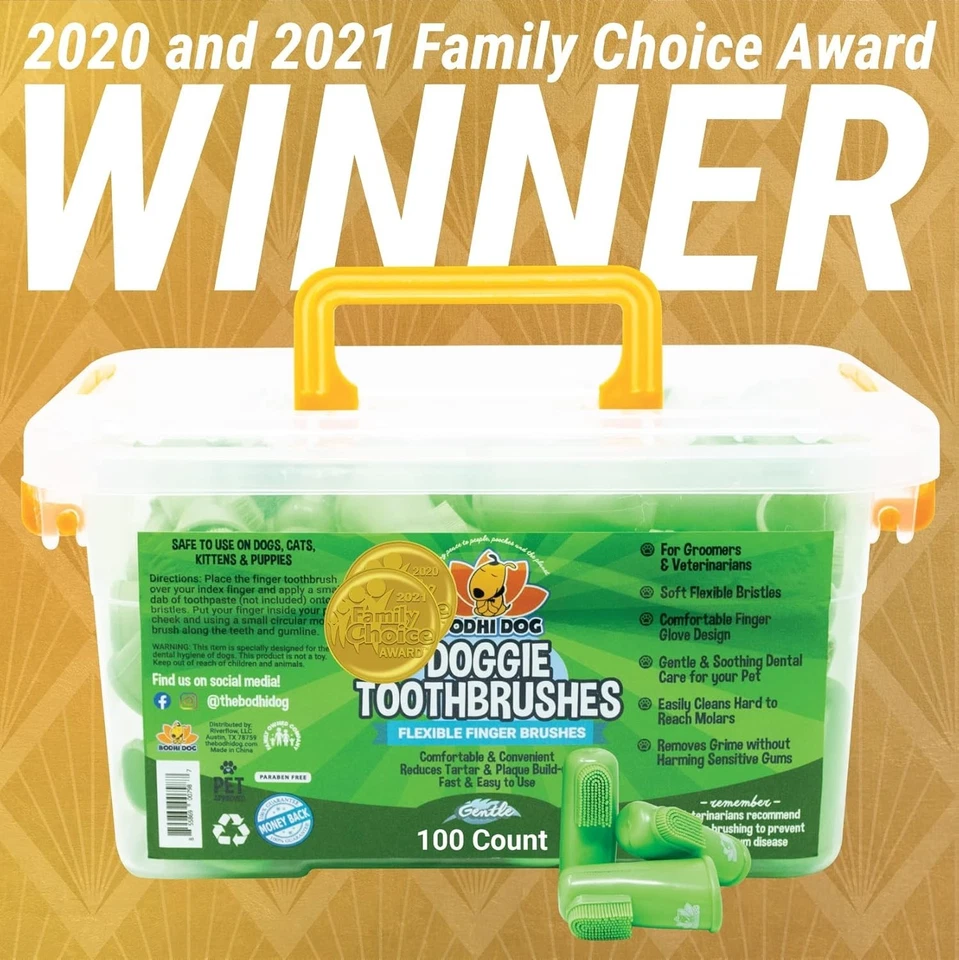 Gentle Finger Toothbrush for Dogs & Cats - 100 Count Soft Silicone Bristles - Image 4 of 4