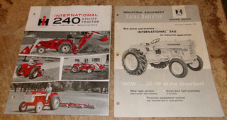 2 lot vintage international 240 tractor brochures see condition fair used
