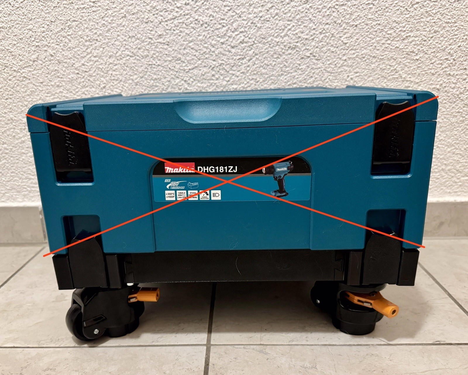 Rollwagengestell für Makita MAKPAC Systemkoffer Transportwagen mit Rollen